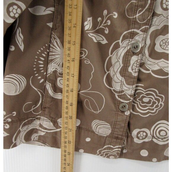 Fresh Produce Top Small Button Down Shacket Floral Pockets Cotton - Picture 4 of 10